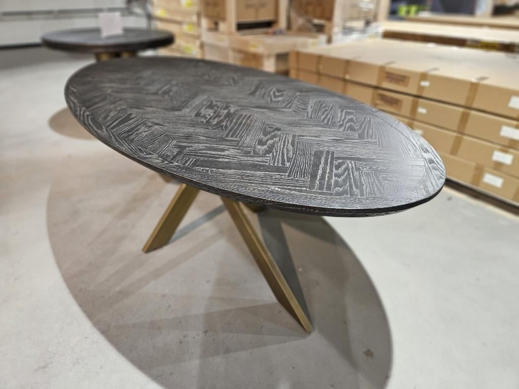 Richmond Blackbone Brass eettafel 230 cm | Nieuw | Ovaal, Huis en Inrichting, Tafels | Eettafels, Ophalen, 1234AB, Richmond, 50 tot 100 cm