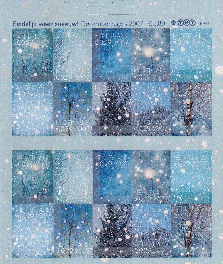 Nederland- 2007- 8-32 -Vel Decemberzegels- P, Postzegels en Munten, Verzenden, Na 1940, Postfris