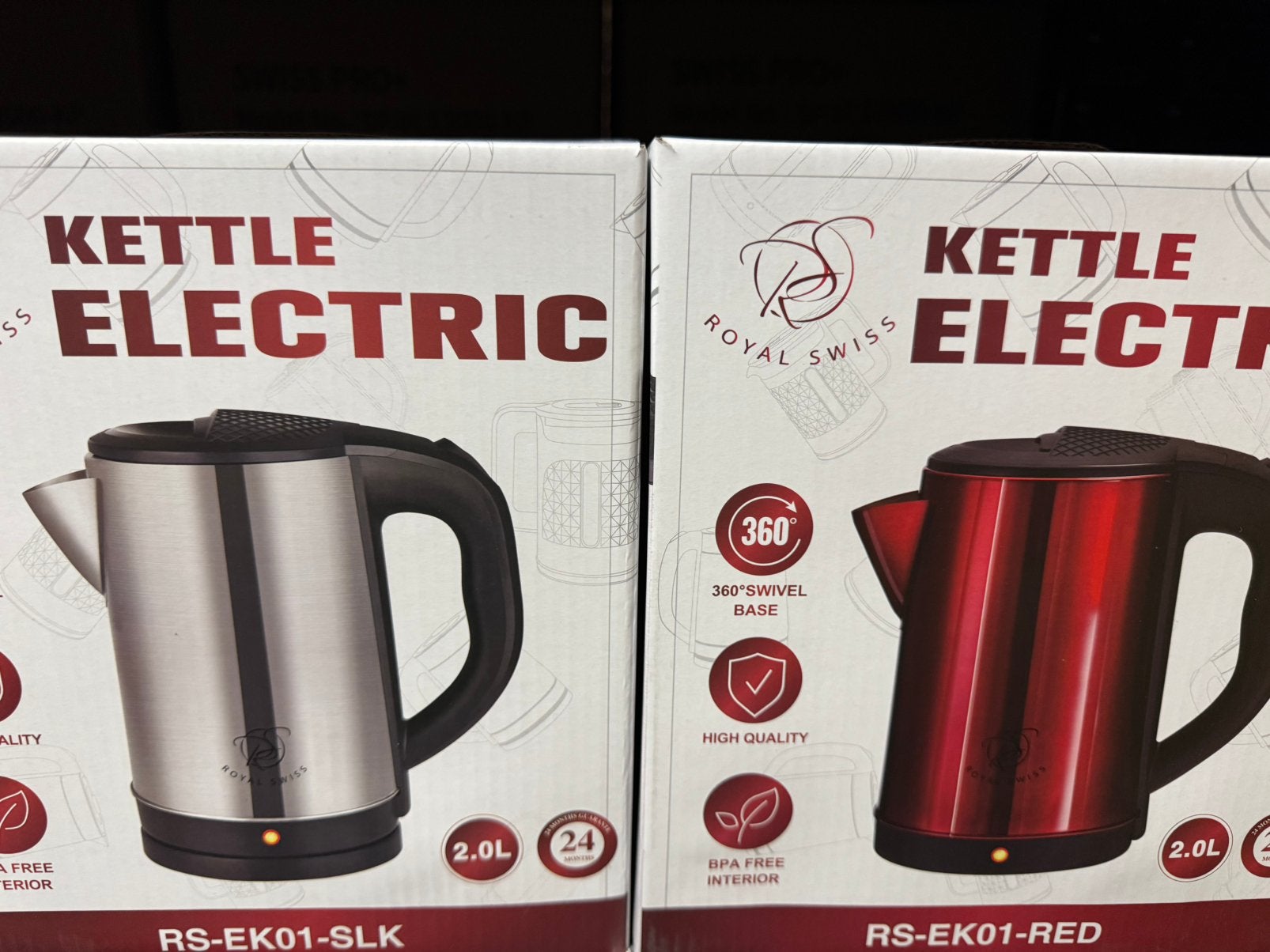 Partijhandel 60 x waterkoker rvs 2 kleuren 2 liter partij, 1 tot 2 liter, Ophalen of Verzenden, Zo goed als nieuw, Rvs