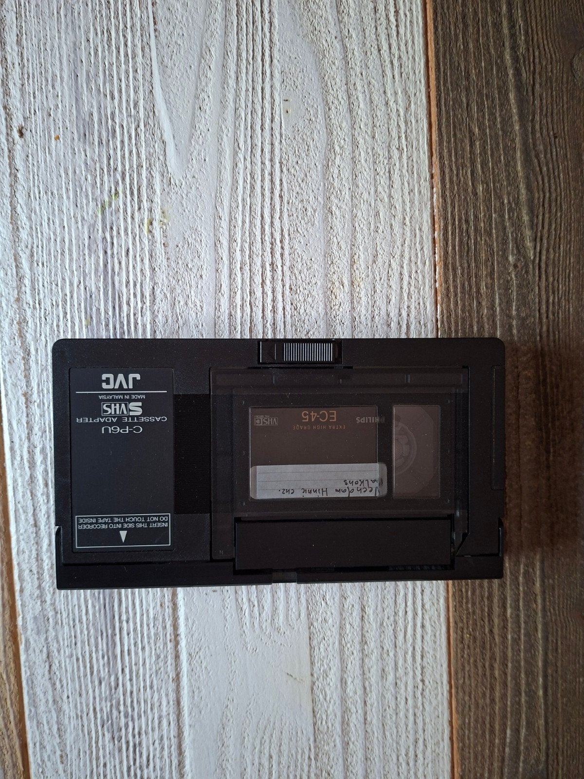 JVC C-P6U VHS-C Cassette Adapter met Philips EC-45, Ophalen of Verzenden, Gebruikt, VHS