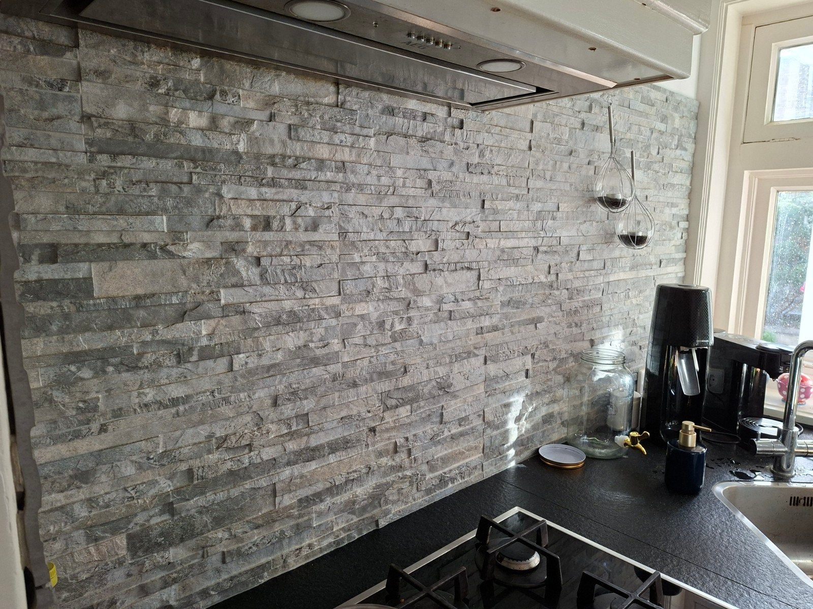 5x Keramische siertegels grijs natuursteenlook (89x32cm), Ophalen, 60 cm of meer, Nieuw, Minder dan 5 m²