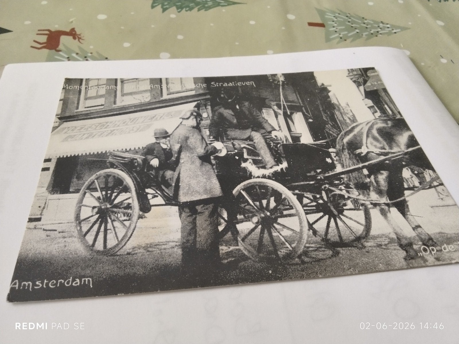 Oude Ansichtkaart Amsterdamse Straatleven - Paard en Wagen, Verzamelen, Ansichtkaarten | Nederland, Ongelopen, Noord-Holland, Voor 1920