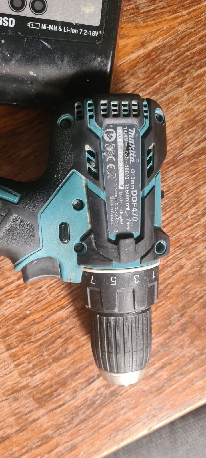 Makita DDF470 Accuboormachine met lader en accu, Ophalen, Gebruikt, Variabele snelheid, Boor- en Schroefmachine