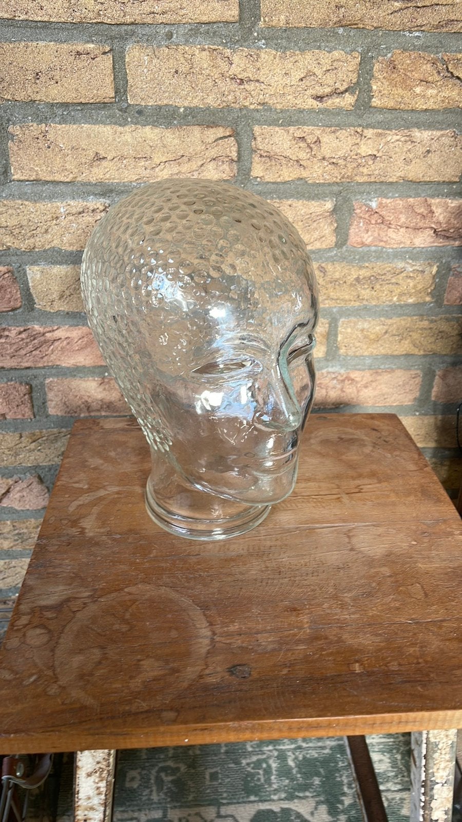 Vintage jaren 70 glazen mannequin hoofd., Ophalen of Verzenden, Gebruikt