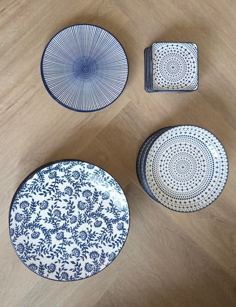 Gusta Xenos Servies - Blauw/Wit - 29-delig, Ophalen of Verzenden