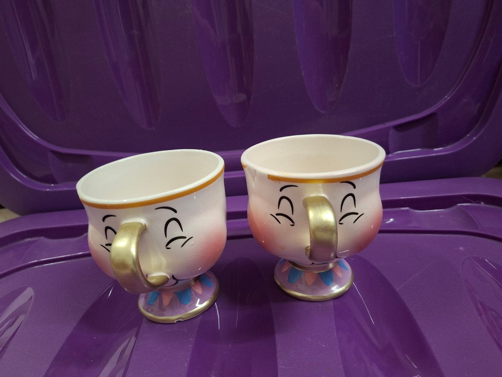 Disney kopje barstje Belle en het beest theekopje - 2 kopjes, Verzamelen, Disney, Ophalen of Verzenden, Assepoester of Belle, Servies