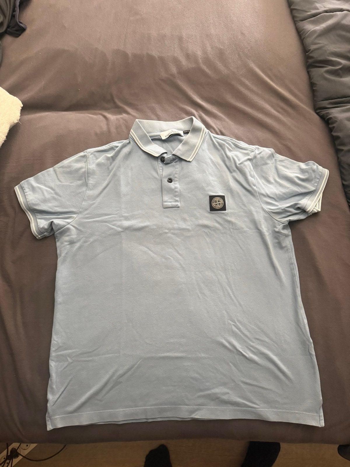 Stone island polo origineel maat xl kindermaat (maat s), Ophalen of Verzenden, Zo goed als nieuw, Maat 56/58 (XL), Blauw