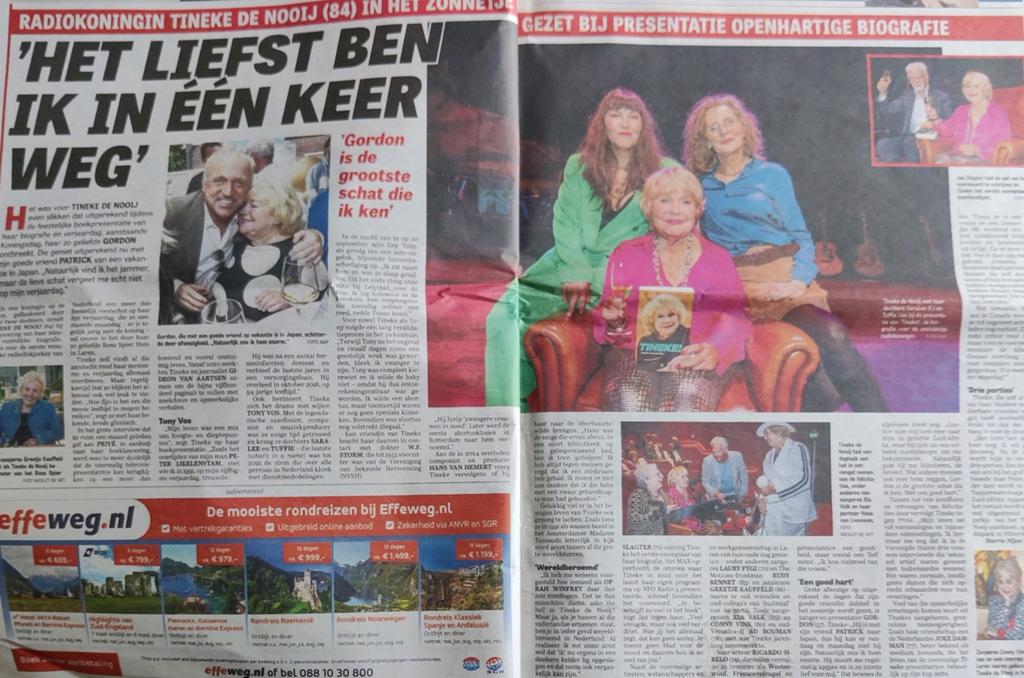 Radio koningin Tineke de Nooij (84) Krantenartikel, Ophalen of Verzenden, 1980 tot heden, Nederland, Knipsel(s)