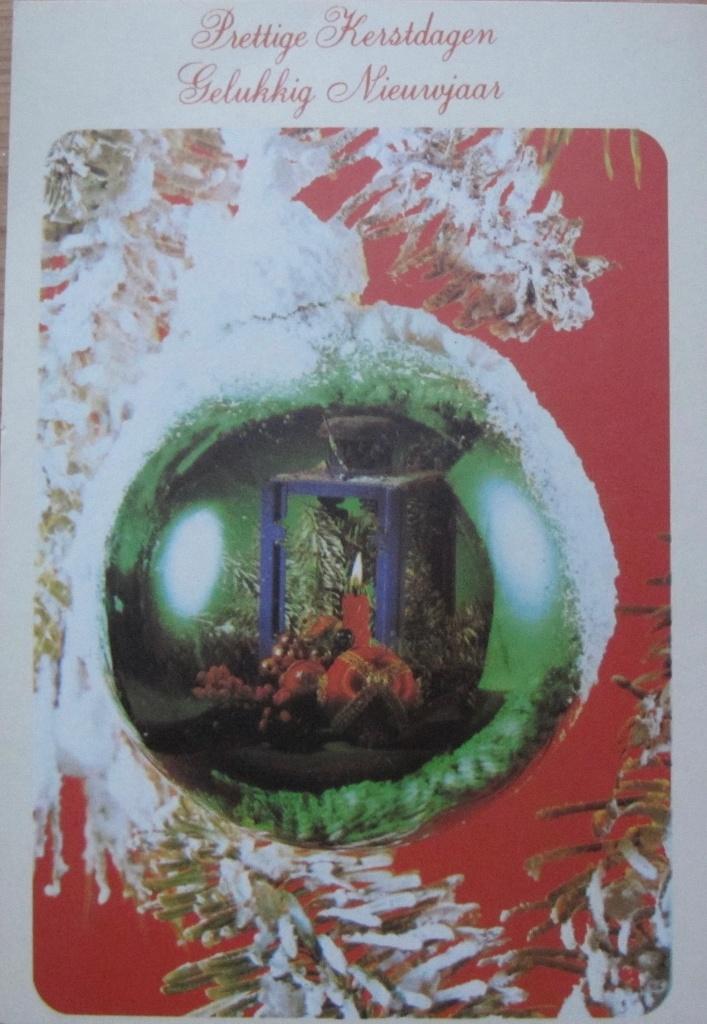 Prettige kerstdagen - lantaarn in kerstbal - nieuw, Verzenden, 1980 tot heden, Ongelopen, Overige thema's