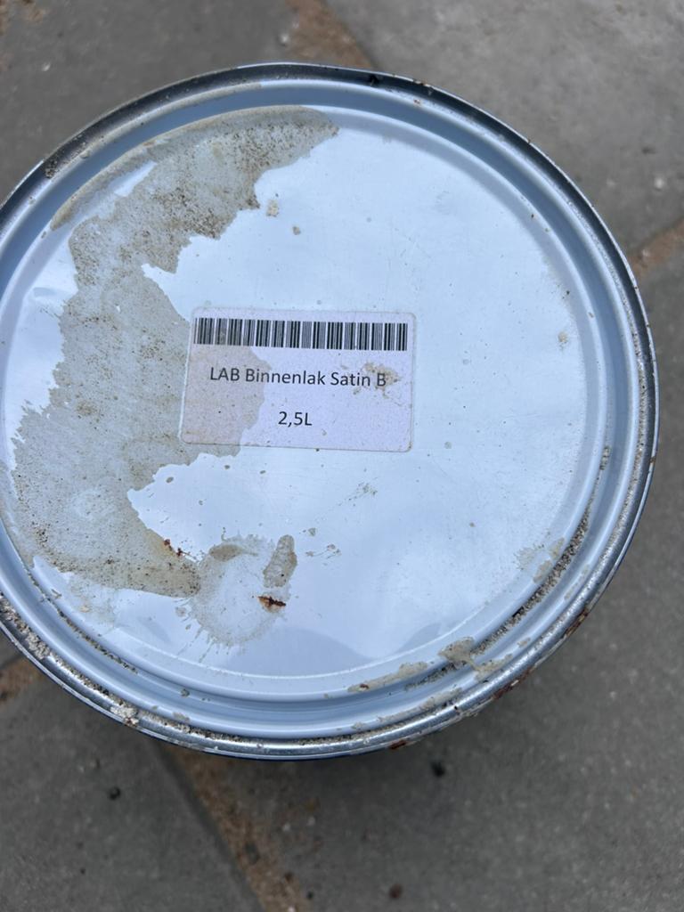 LAB paint binnenlak - interior satin - kleur Mud Soldier 46., Ophalen, Zo goed als nieuw