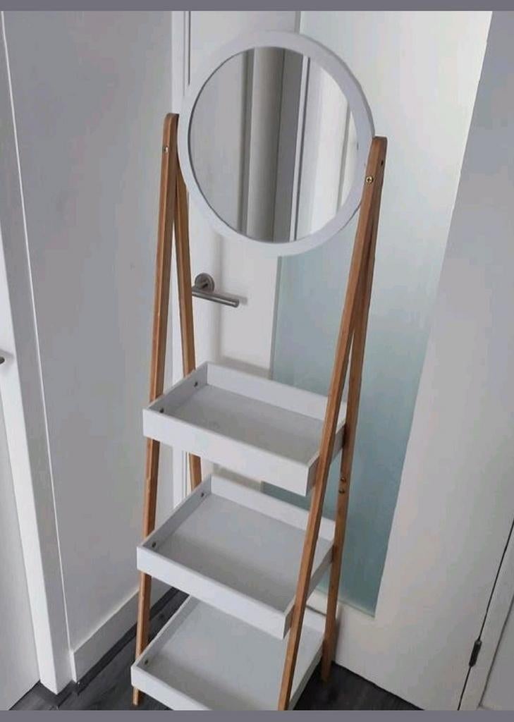 Make-up spiegel met 3 schappen kast 40x40x160, Ophalen, Gebruikt