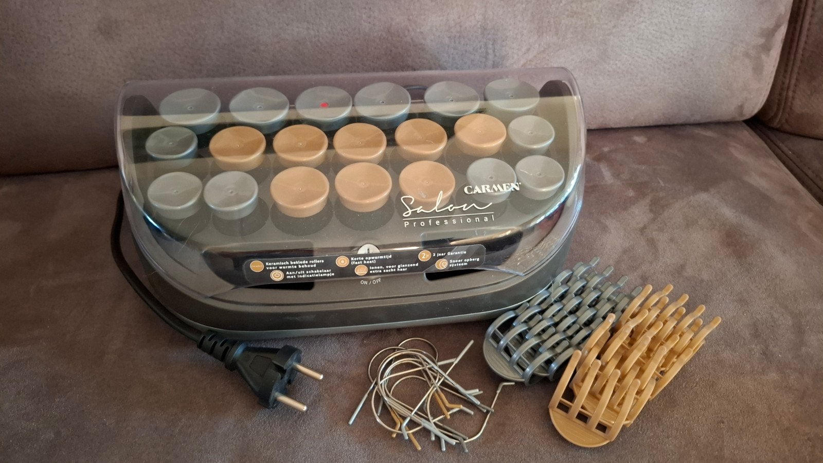 Carmen Salon Professional krulset met 20 rollers, Ophalen of Verzenden, Zo goed als nieuw, Haarverzorging