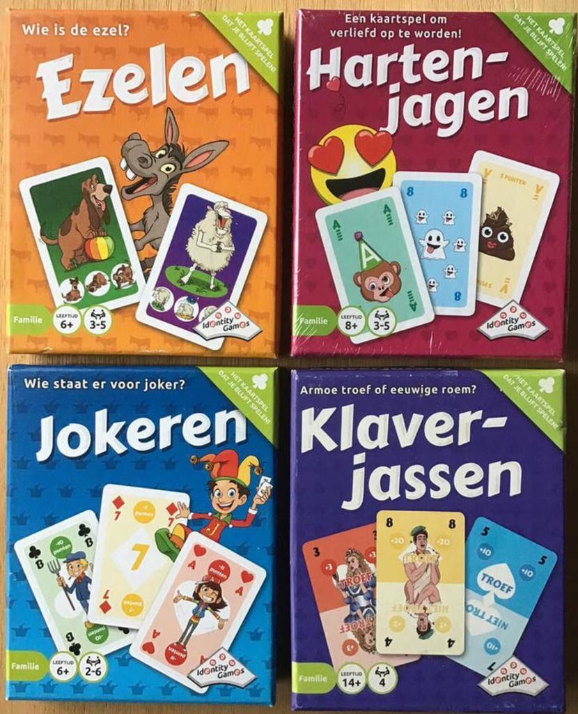 Kaartspel Ezelen, Hartenjagen, Jokeren & Klaverjassen - ZGAN, Vijf spelers of meer, Ophalen of Verzenden, Zo goed als nieuw