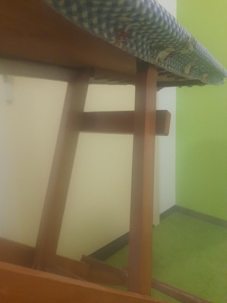 Vintage houten strijkplank met eendjeshoes, Ophalen, Gebruikt