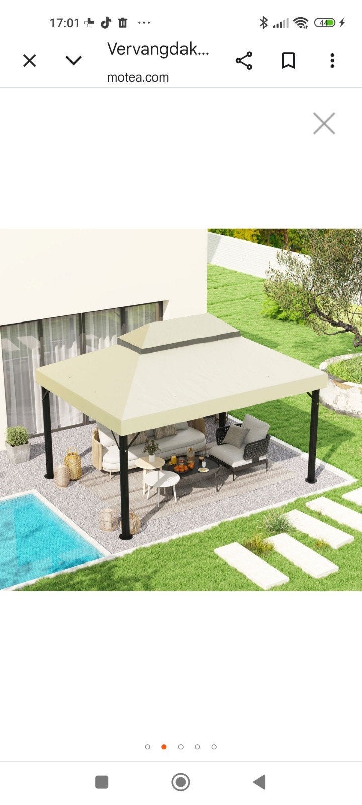 dakdoek voor paviljoen, Gebruikt, Opvouwbaar, Paviljoen, Minder dan 5 meter
