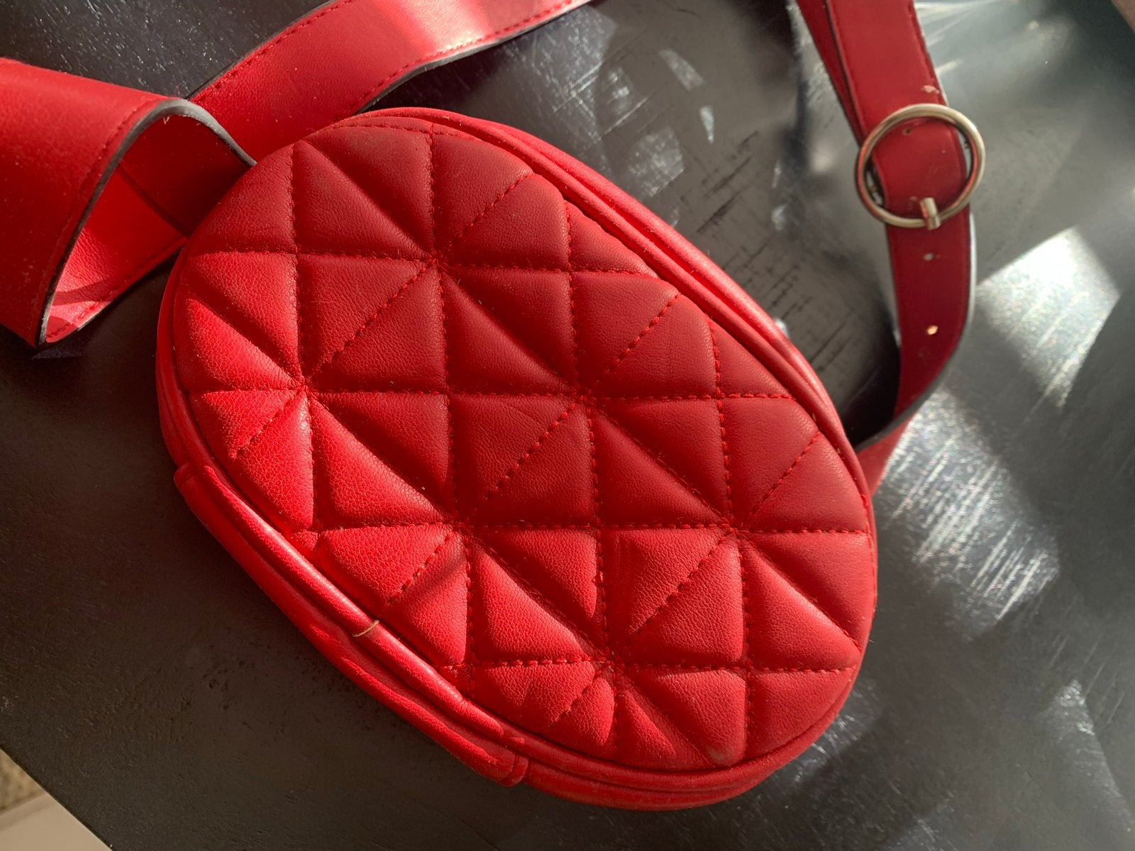 Stradivarius Rood Gewatteerd Schoudertasje, Ophalen of Verzenden, Zo goed als nieuw, Rood, Schoudertasje