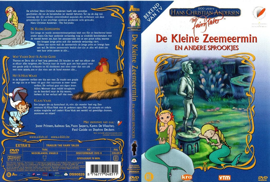 De kleine zeemeermin en andere sprookjes, Cd's en Dvd's, Dvd's | Kinderen en Jeugd, Alle leeftijden, Ophalen of Verzenden, Zo goed als nieuw