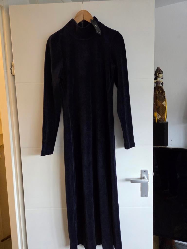 G-Star RAW lange velvet jurk - Nieuw met kaartjes - Maat L, Blauw, Maat 42/44 (L), Nieuw, Ophalen of Verzenden