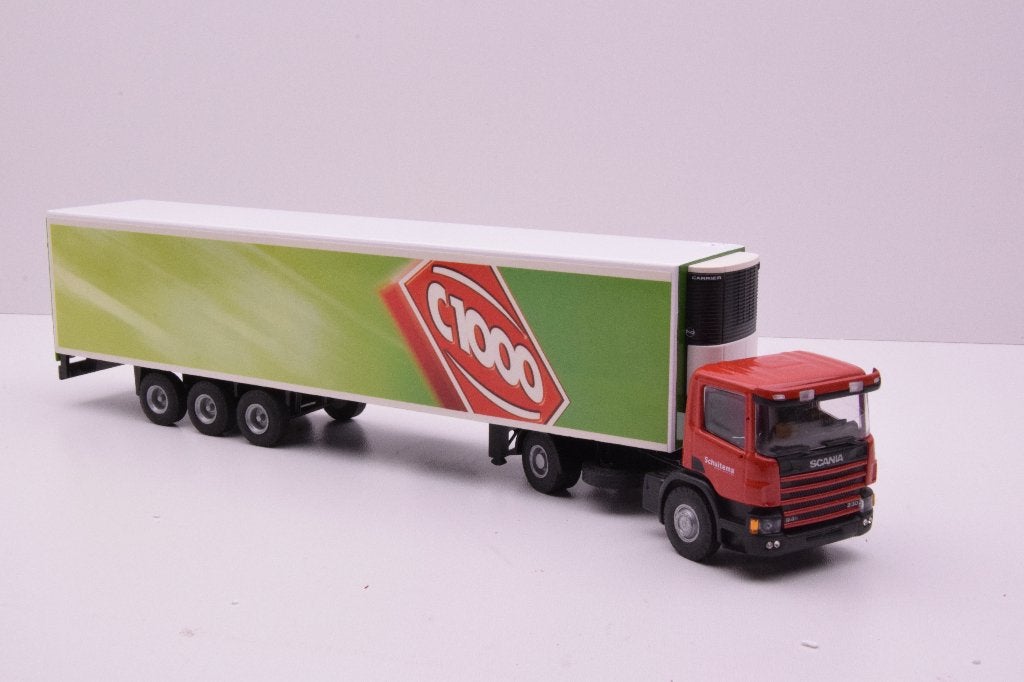 Scania P  ''  C1000 supermarkt ''  tematoys, Ophalen of Verzenden, Zo goed als nieuw, Bus of Vrachtwagen, Lion Toys