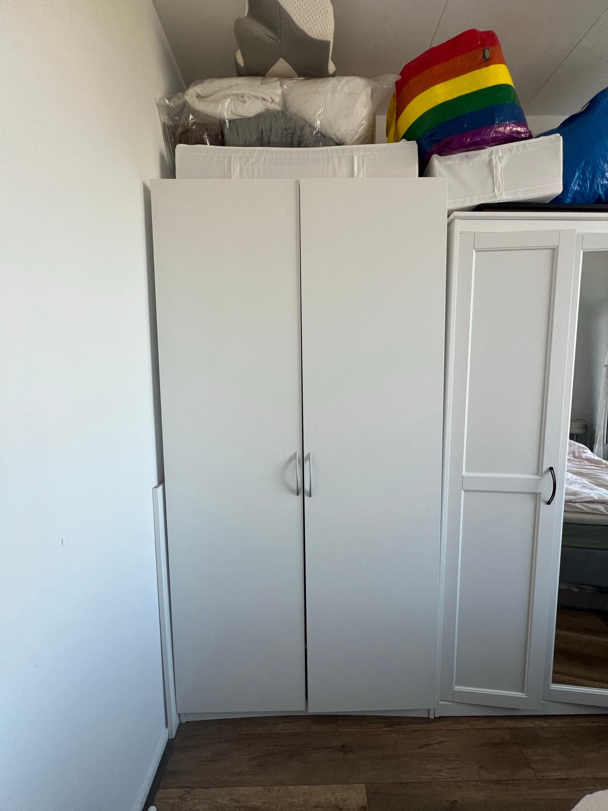 FREE Witte IKEA Pax kast met 2 deuren, 2 meter hoog, Ophalen, Gebruikt, 200 cm of meer, 50 tot 100 cm