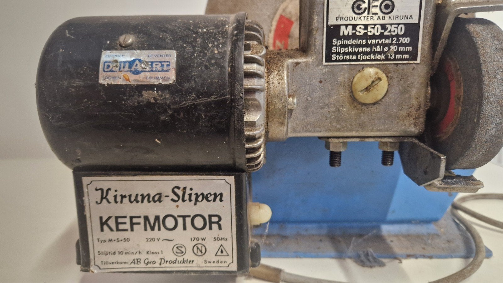 Kiruna-Slipen KEFMOTOR Werbank Slijpmachine, Doe-het-zelf en Verbouw, Ophalen of Verzenden
