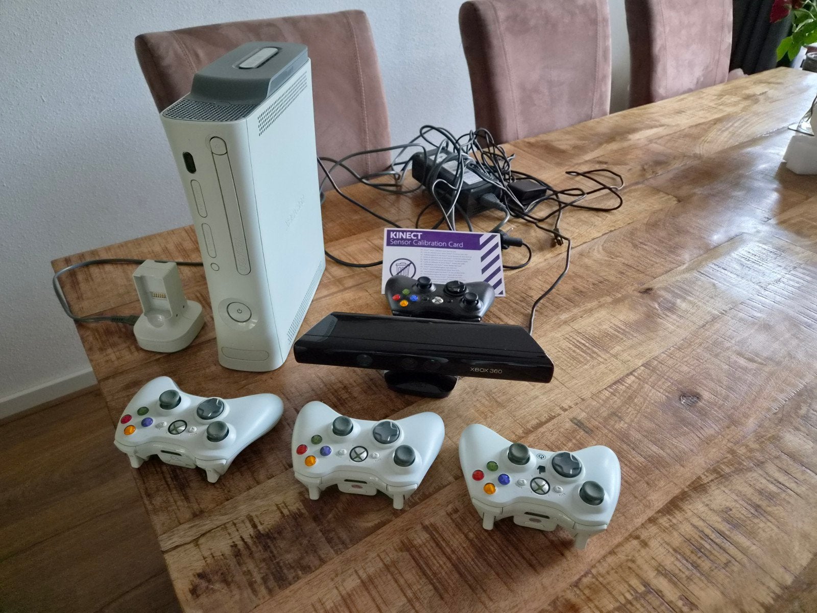 Xbox 360 Pro 60GB met Kinect, 3 controllers en 10 games, Gebruikt, 360 Pro of Premium, Met games, Ophalen of Verzenden