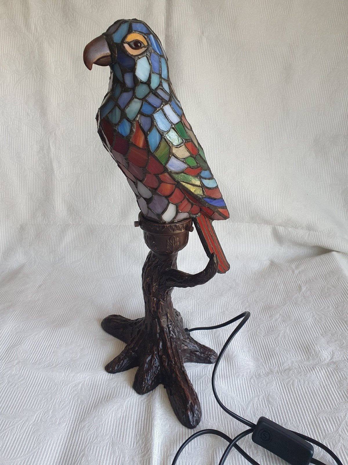 Tiffany stijl papagaai, Antiek en Kunst, Antiek | Lampen, Ophalen