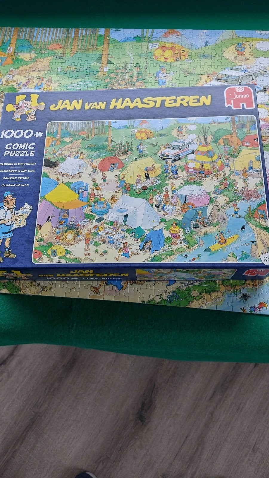 Jan van Haasteren puzzel kamperen in het bos € 7.50, Hobby en Vrije tijd, Denksport en Puzzels, Ophalen, 500 t/m 1500 stukjes