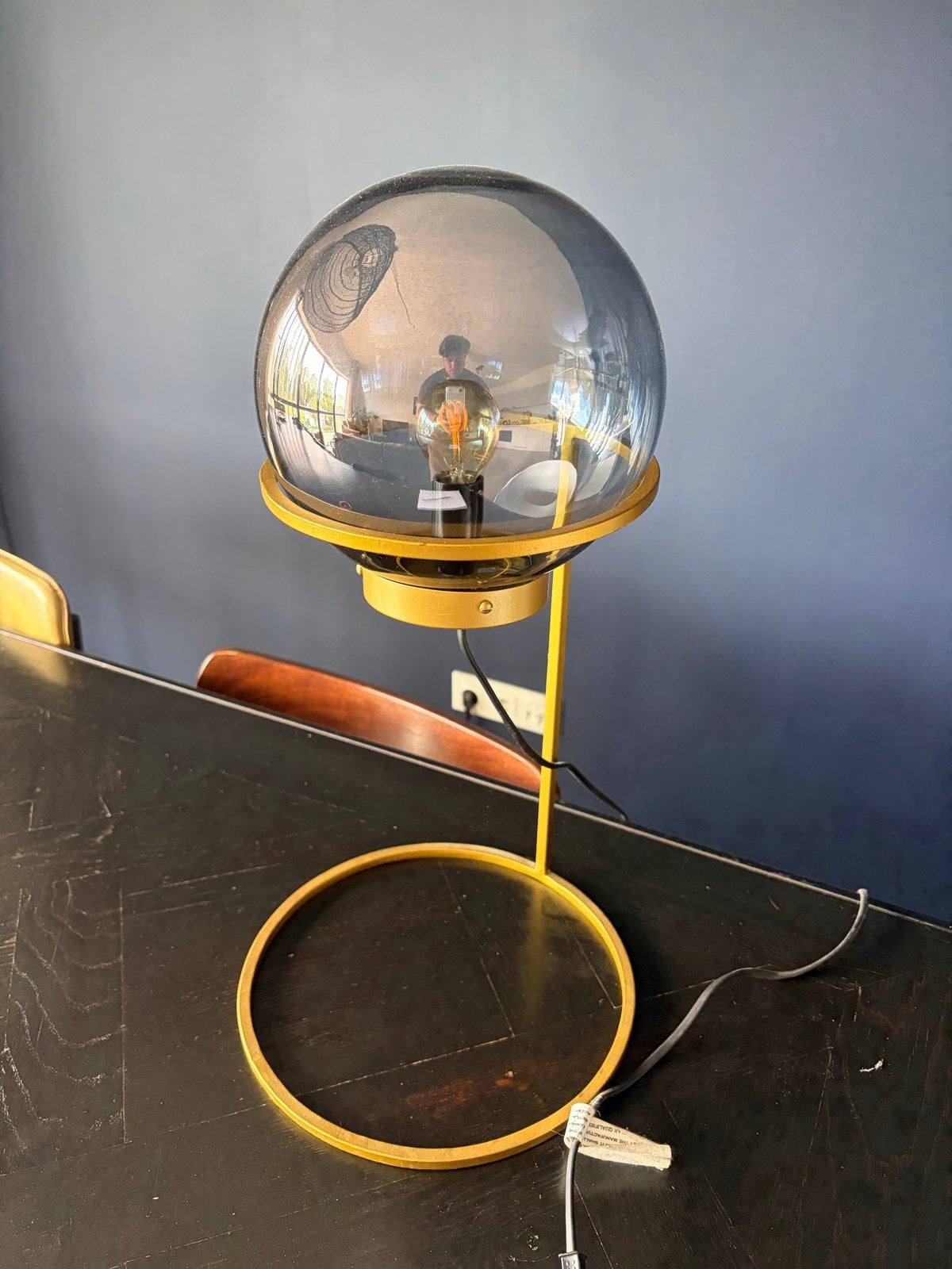 Sissy Boy Retro Sfeerlamp / Tafellamp Goud / glas, Huis en Inrichting, Overige merken, Met schakelaar, Metaal, Vintage