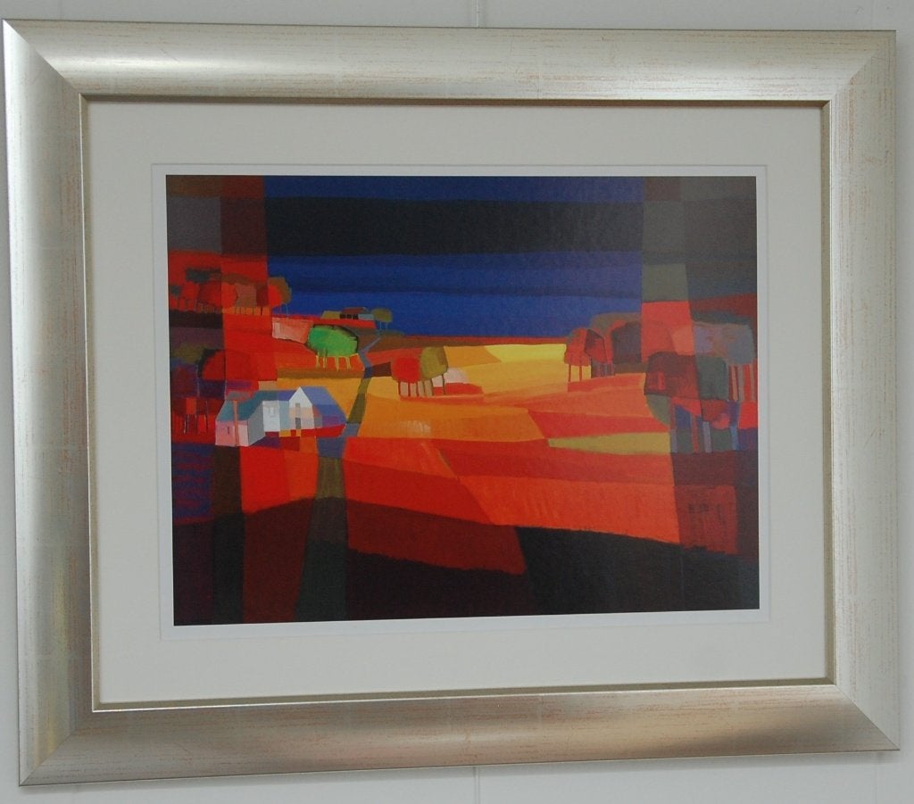 Ton. Schulten schilderij Kleurrijke velden., Ophalen, Landschap