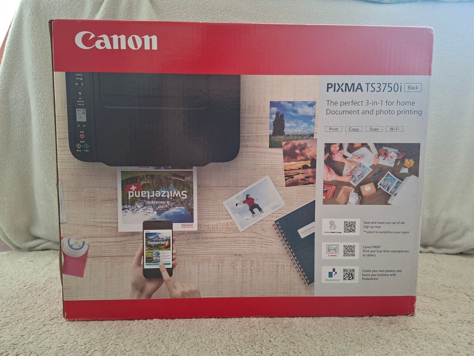 Canon PIXMA TS3750i All-in-One Printer Zwart, Kleur printen, Canon, Inkjetprinter, All-in-one