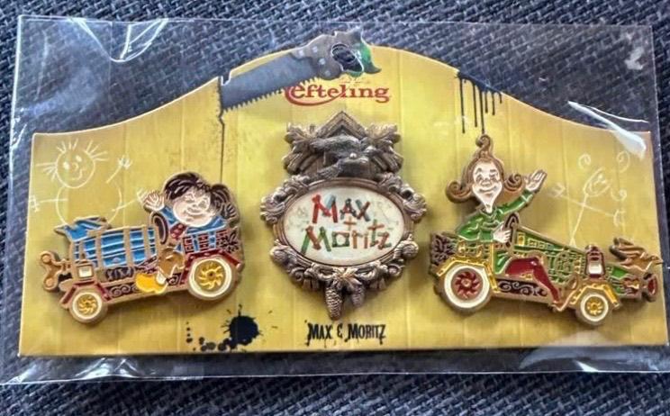 Efteling Pin Set, Max & Moritz, Nieuw op Kaart, Uniek !!!, Ophalen of Verzenden, Nieuw, Speldje of Pin