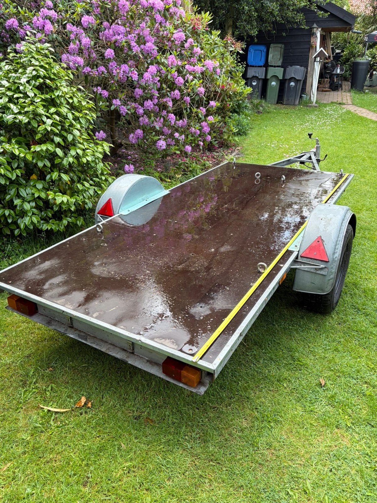 Grote goede platte kar aanhanger op goede banden, Auto diversen, Aanhangers en Bagagewagens, Ophalen, Gebruikt