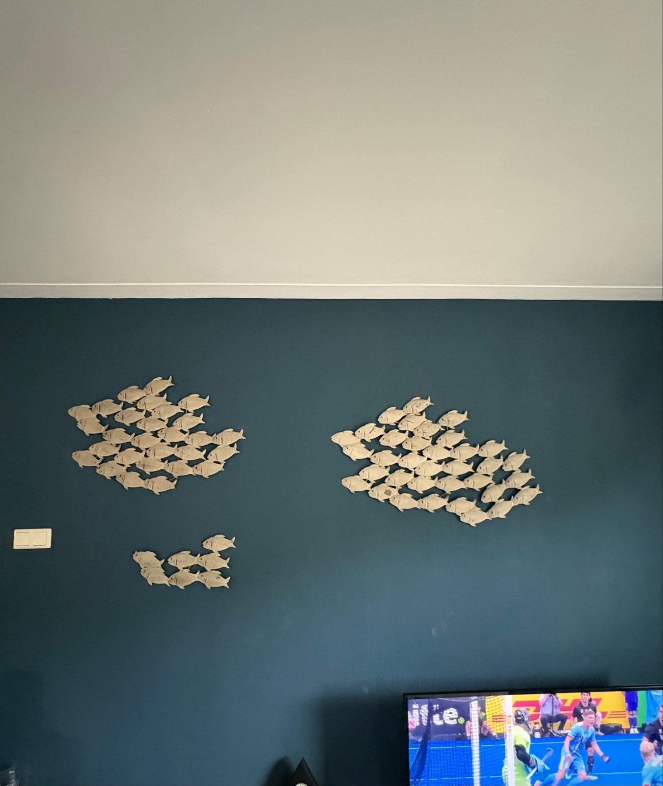 Metalen vissen wanddecoratie - 3 groepen, Ophalen, Gebruikt, Meerkleurig, Metaal