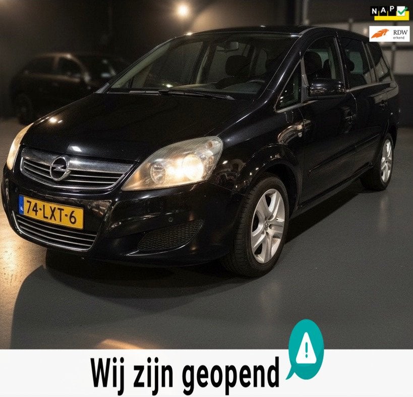 Opel Zafira 1.8 111 years Edition-airco-elek ramen-1 jaar ap, Auto's, Voorwielaandrijving, Gebruikt, 4 cilinders, Zwart
