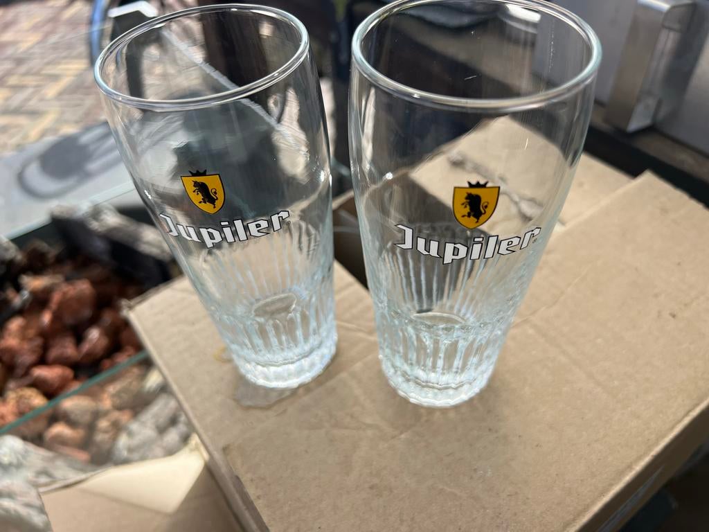 Jupiler bierglazen - 2 dozen met 12 glazen 25 cl, Verzamelen, Biermerken, Ophalen, Nieuw, Glas of Glazen, Jupiler