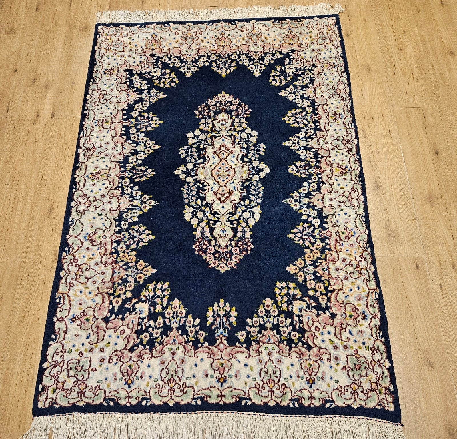 Vintage handgeknoopt perzisch tapijt kirman 180x124, Info@SlatsAntiek.nl, Tweedehands, 100 tot 150 cm, Ophalen of Verzenden