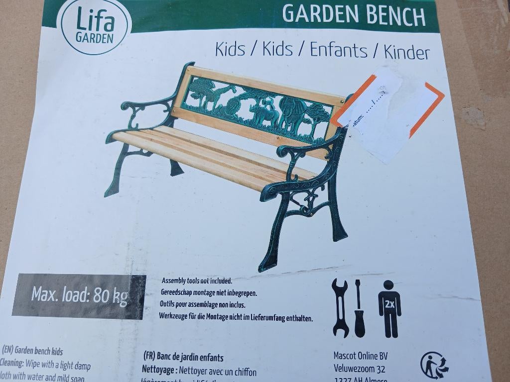 Kinder Tuin bankje, Ophalen, Nieuw, Hout