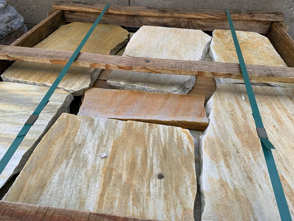 Brasil Yellow flagstones Stepstones Natuursteen, Nieuw, Ophalen of Verzenden, Terrastegels, Natuursteen