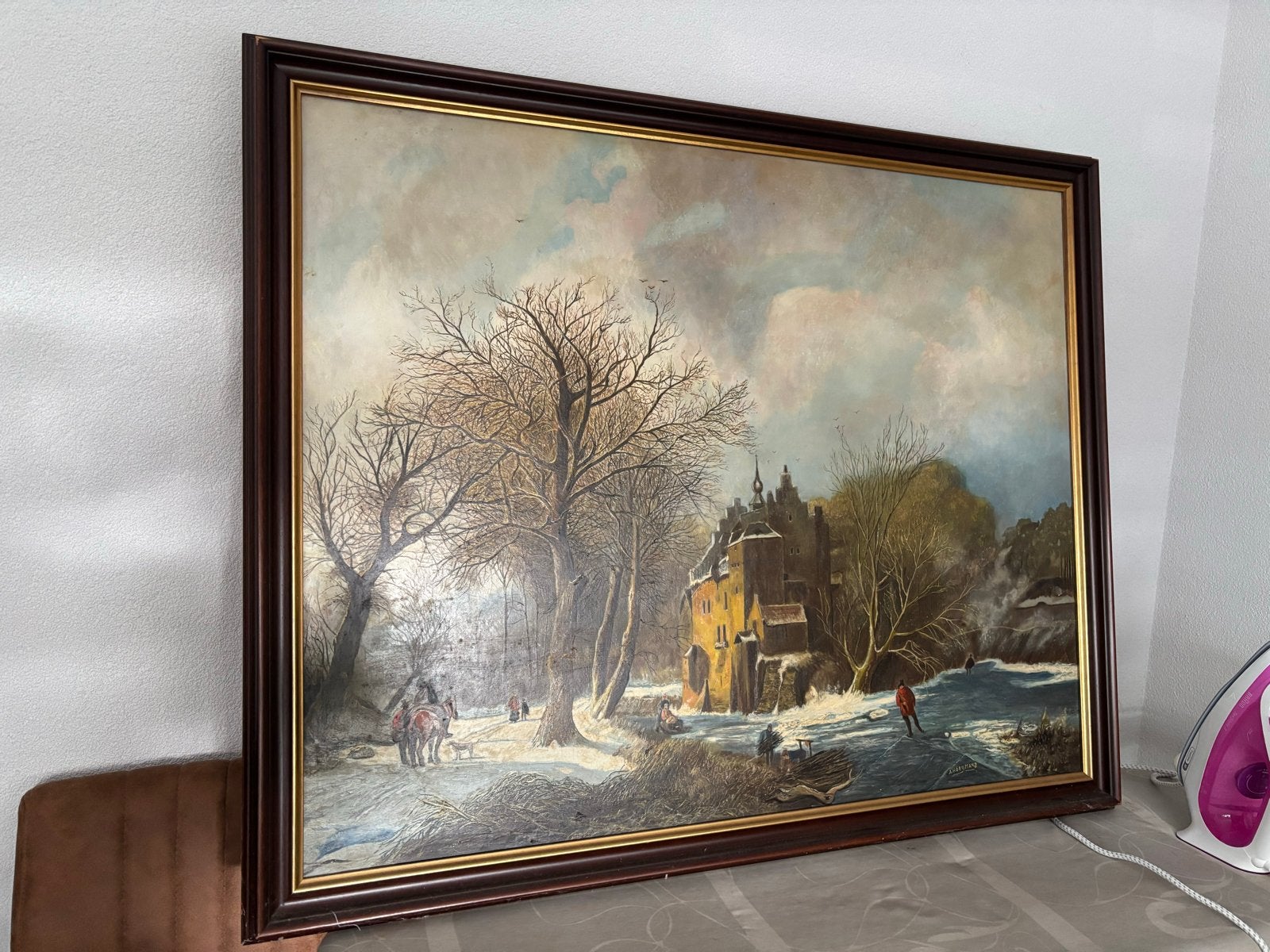 Hoeijmans Schilderij: Winterlandschap met Kasteel, Ophalen