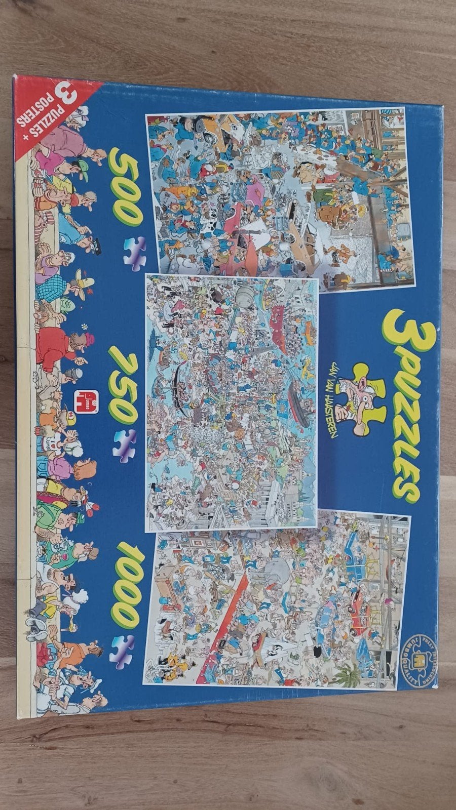 3 in 1 Puzzelset: Jan van Haasteren, Ophalen, 500 t/m 1500 stukjes