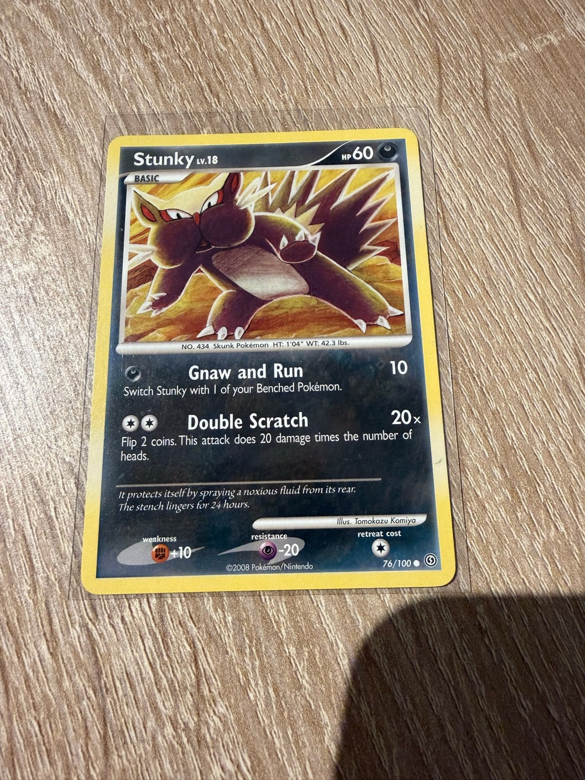 Stunky Pokémon kaart LV.18 - 2008 Nintendo, Ophalen of Verzenden, Gebruikt, Losse kaart