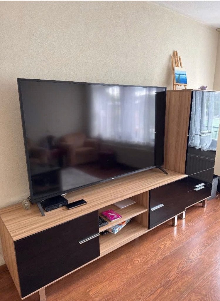 Tv meubelset, Huis en Inrichting, Kasten | Televisiemeubels, Ophalen, Gebruikt, 50 tot 100 cm, Glas