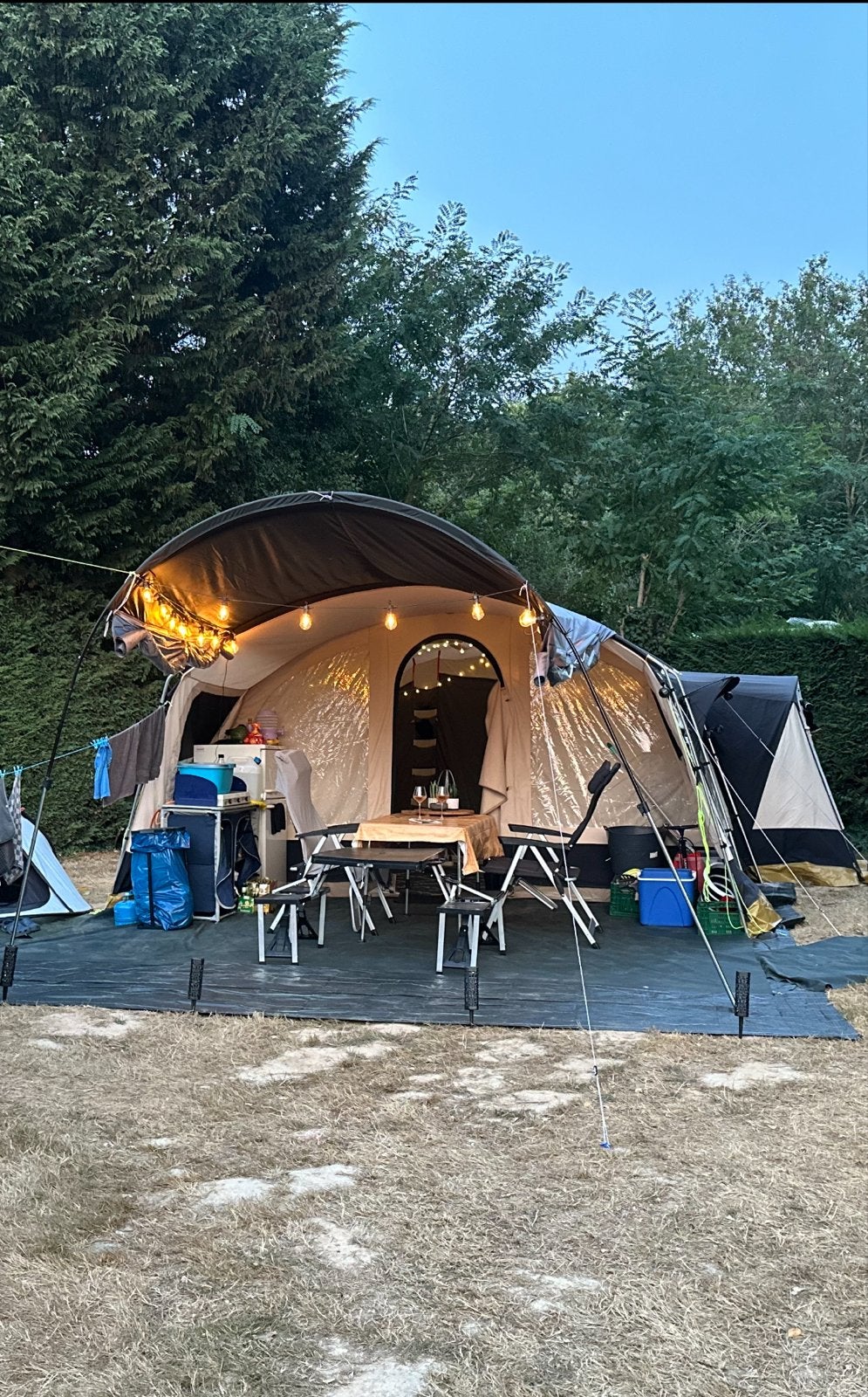 Obelink Amazonas 600 tunneltent + extra luifel (6-persoons), Ophalen of Verzenden, Gebruikt, Tot en met 6