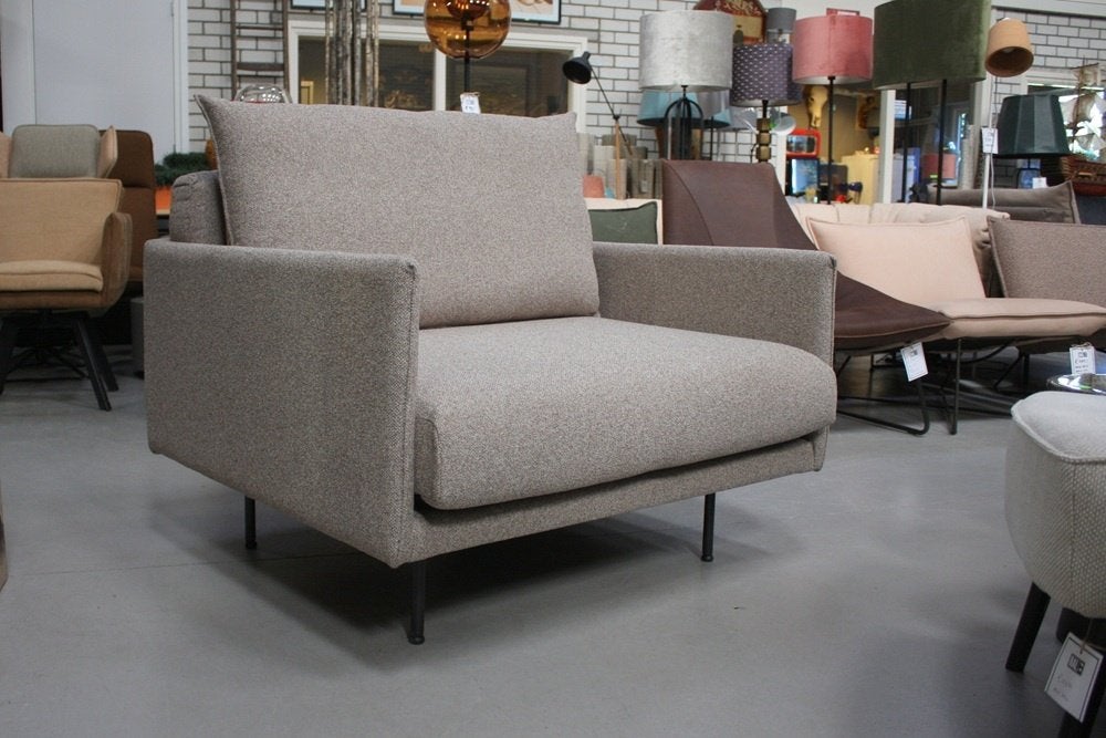 2 x luxe fauteuil loveseat JAZZ Jess design stof naturel