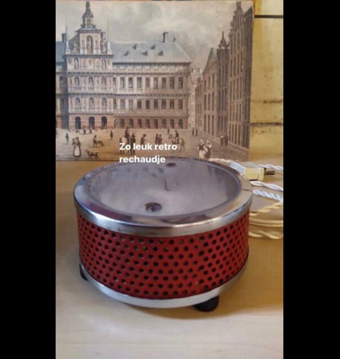 Retro warmhoud plaatje , elektrisch, Ophalen of Verzenden