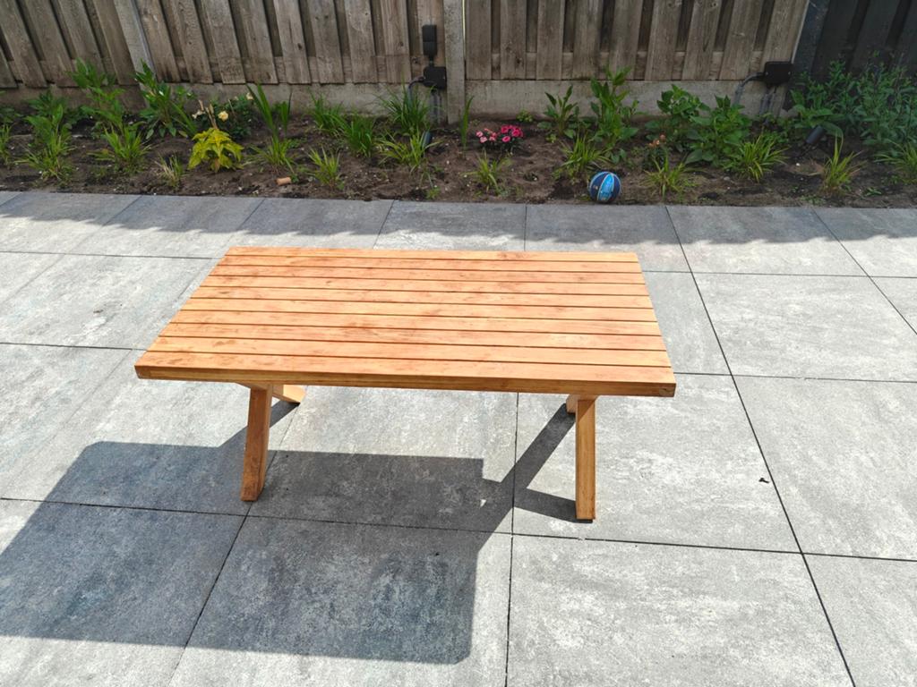 Houten tuintafel - vierkant, Tuin en Terras, Tuintafels, Ophalen