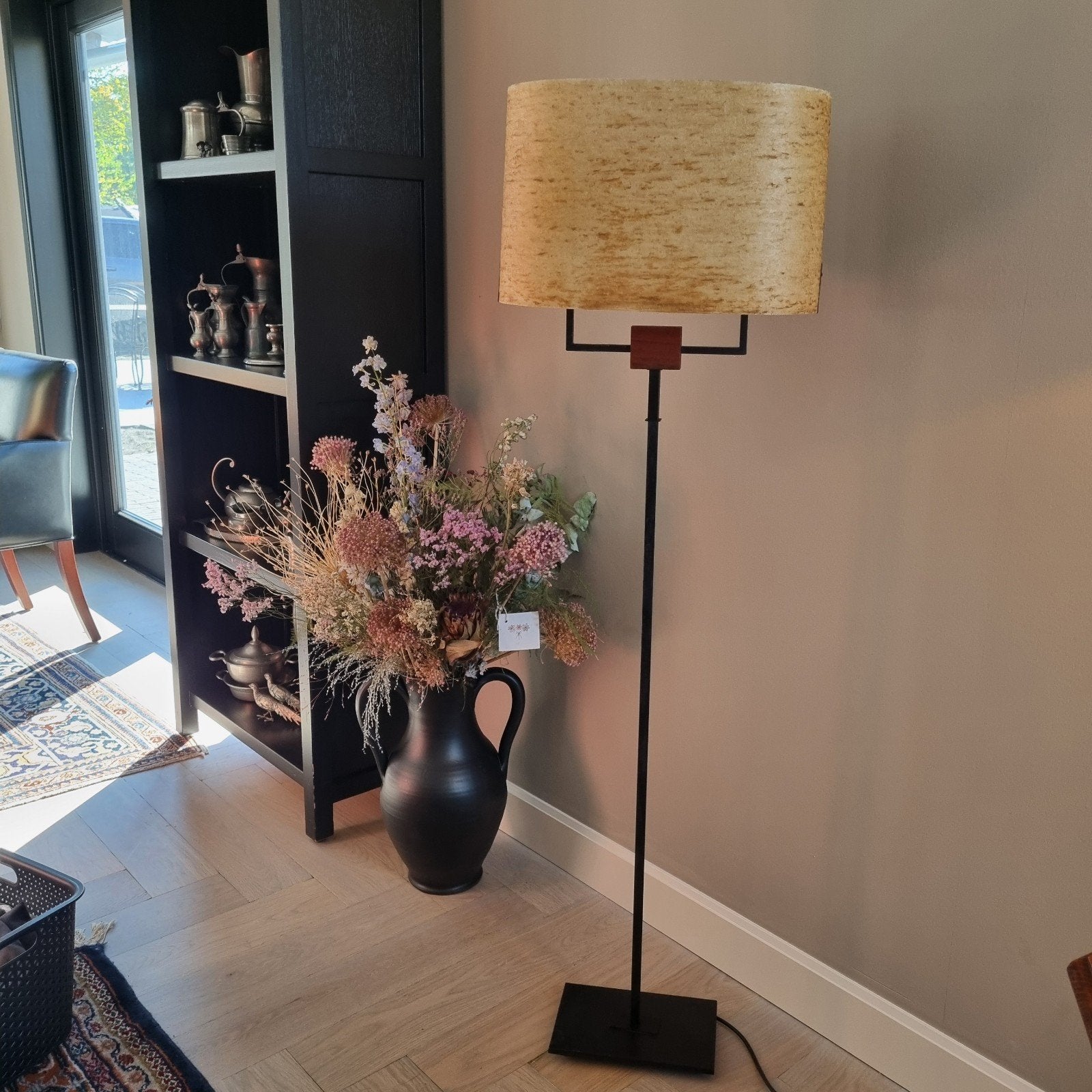 Jaren '60 Vintage Vloerlamp met Fiberglas Kap, Ophalen