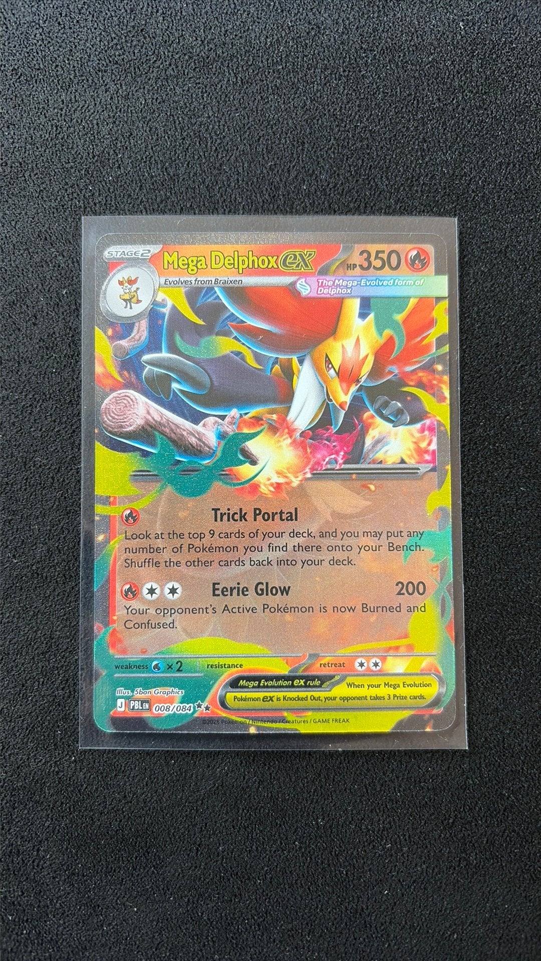 Mega Delphox EX 008/084 - Pitch Black, Ophalen of Verzenden, Zo goed als nieuw