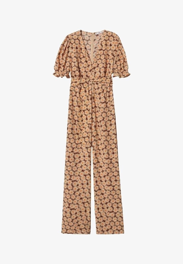 MNG Gebloemde Jumpsuit met V-hals en Ceintuur, Ophalen of Verzenden, Gedragen, Maat 42/44 (L), Meerkleurig